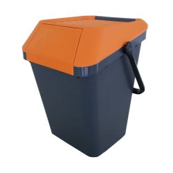 Stapelbare afvalbak Easymax 45 ltr grijs - oranje