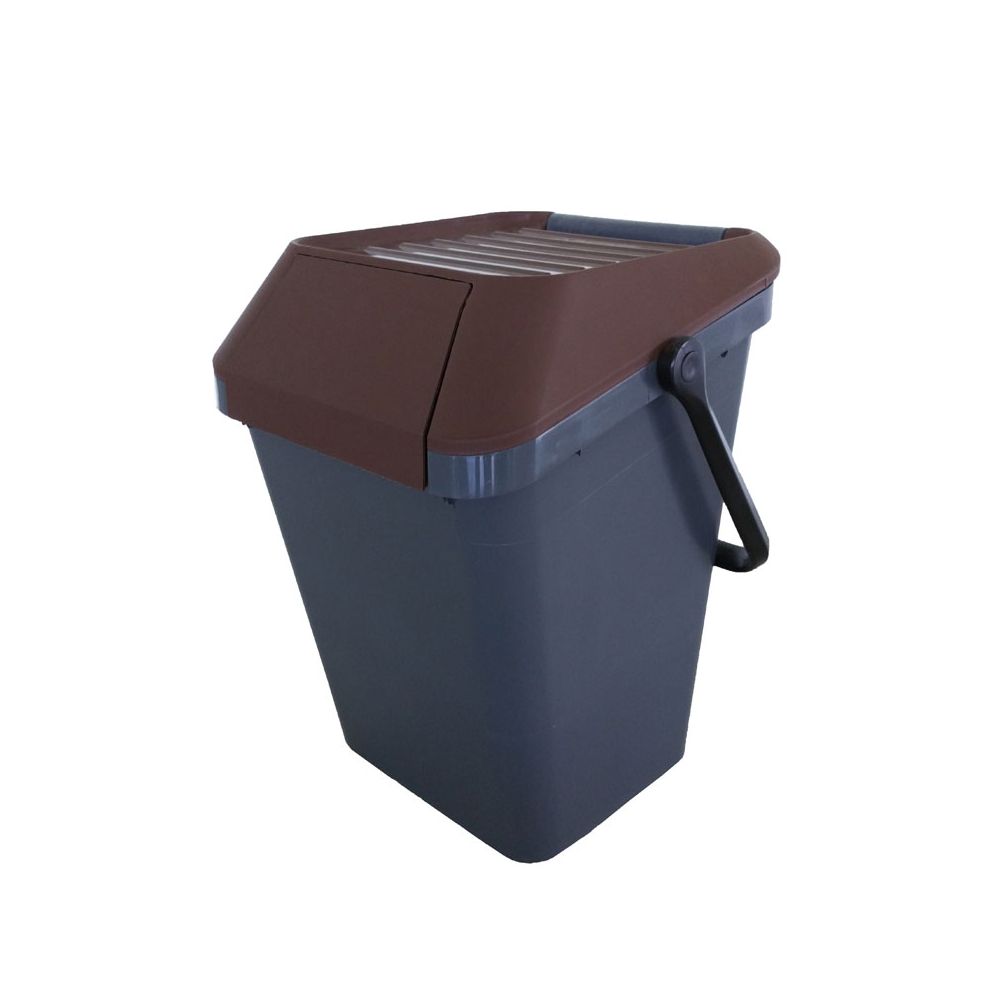 Stapelbare afvalbak Easymax 45 ltr grijs - bruin