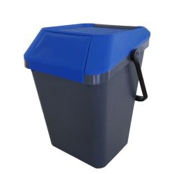 Stapelbare afvalbak Easymax 45 ltr grijs - blauw