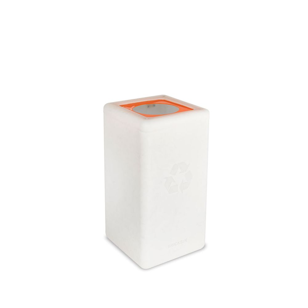 BrickBin cirulaire afvalbak Plastic 65 ltr - wit/oranje