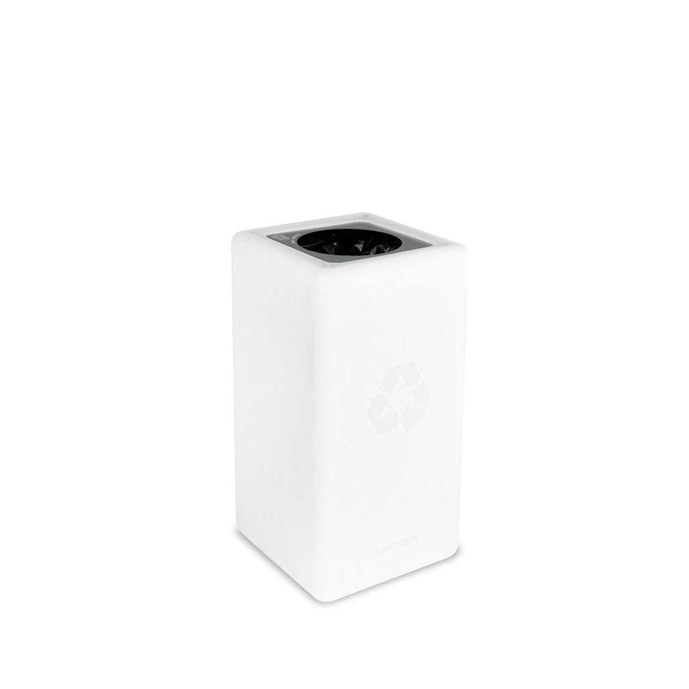 BrickBin cirulaire afvalbak Waste 65 ltr - wit/grijs