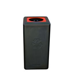 BrickBin cirulaire afvalbak Plastic 65 ltr - zwart/oranje