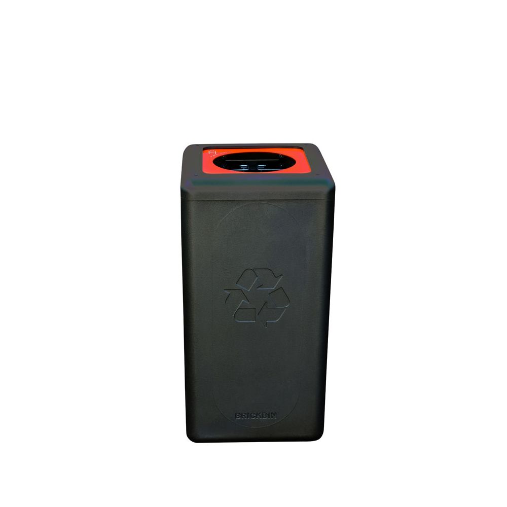 BrickBin cirulaire afvalbak Plastic 65 ltr - zwart/oranje