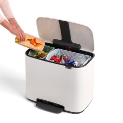 Brabantia Bo pedaalemmer 11+23 ltr - wit