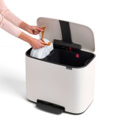 Brabantia Bo pedaalemmer 11+23 ltr - wit