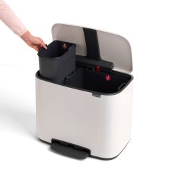 Brabantia Bo pedaalemmer 11+23 ltr - wit