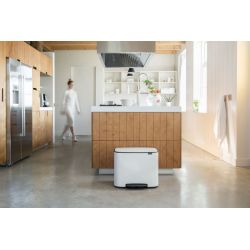 Brabantia Bo pedaalemmer 11+23 ltr - wit