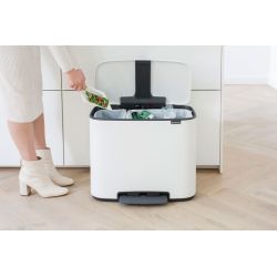 Brabantia Bo pedaalemmer 11+23 ltr - wit