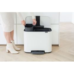 Brabantia Bo pedaalemmer 11+23 ltr - wit