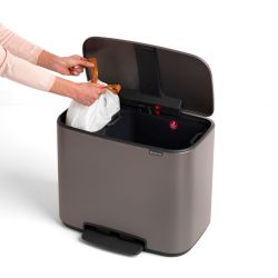 Brabantia Bo pedaalemmer 11+23 ltr - platinum