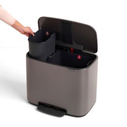 Brabantia Bo pedaalemmer 11+23 ltr - platinum