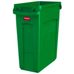 Rubbermaid Slim Jim met luchtsleuven 60 ltr - groen