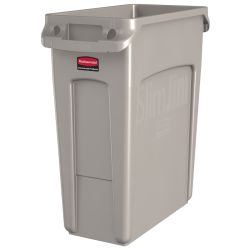 Rubbermaid Slim Jim met luchtsleuven 60 ltr - beige