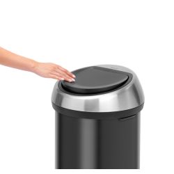 Brabantia Touch Bin 60 ltr - mat zwart/mat RVS