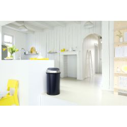 Brabantia Touch Bin 60 ltr - mat zwart/mat RVS