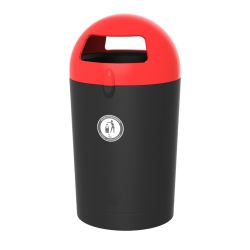Afvalbak Metro Dome 100 ltr - zwart/rood