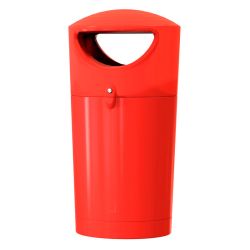 Afvalbak Metro Hooded 100 ltr - rood