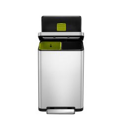 EKO X-Cube recycling pedaalemmer 20+20 ltr - mat RVS