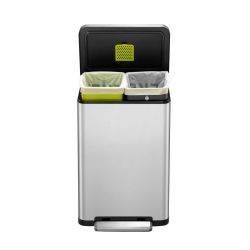 EKO X-Cube recycling pedaalemmer 20+20 ltr - mat RVS