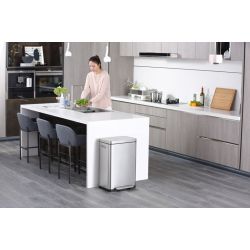 EKO X-Cube recycling pedaalemmer 20+20 ltr - mat RVS