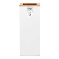 Lune afvalinzamelingsunit Paxa Large 65 ltr - wit/bamboe/grijs
