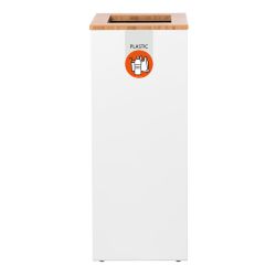 Lune afvalinzamelingsunit Paxa Large 65 ltr - wit/bamboe/oranje