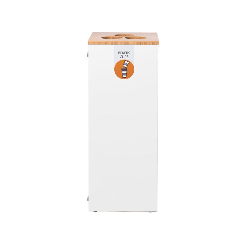 Lune afvalinzamelingsunit Paxa Large bekerbak 65 ltr - wit/bamboe