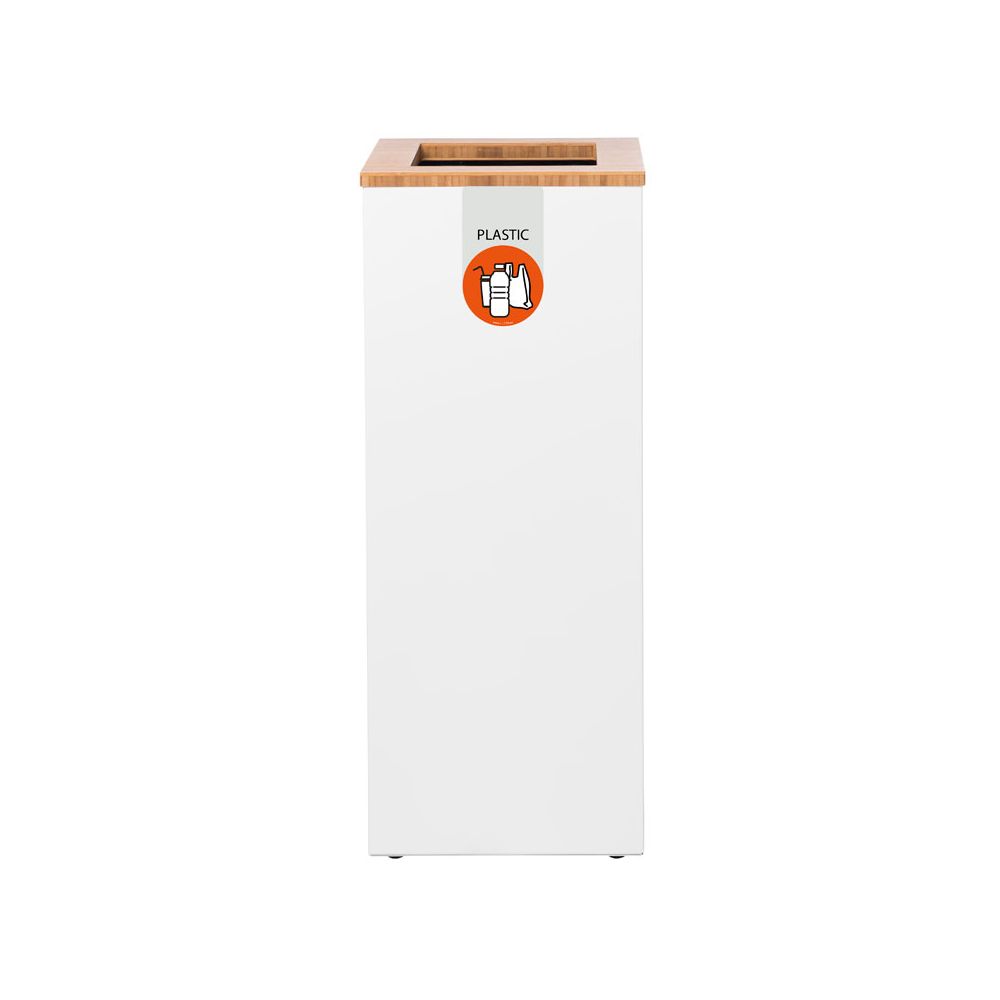 Lune afvalinzamelingsunit Paxa Medium 34 ltr - wit/bamboe /oranje