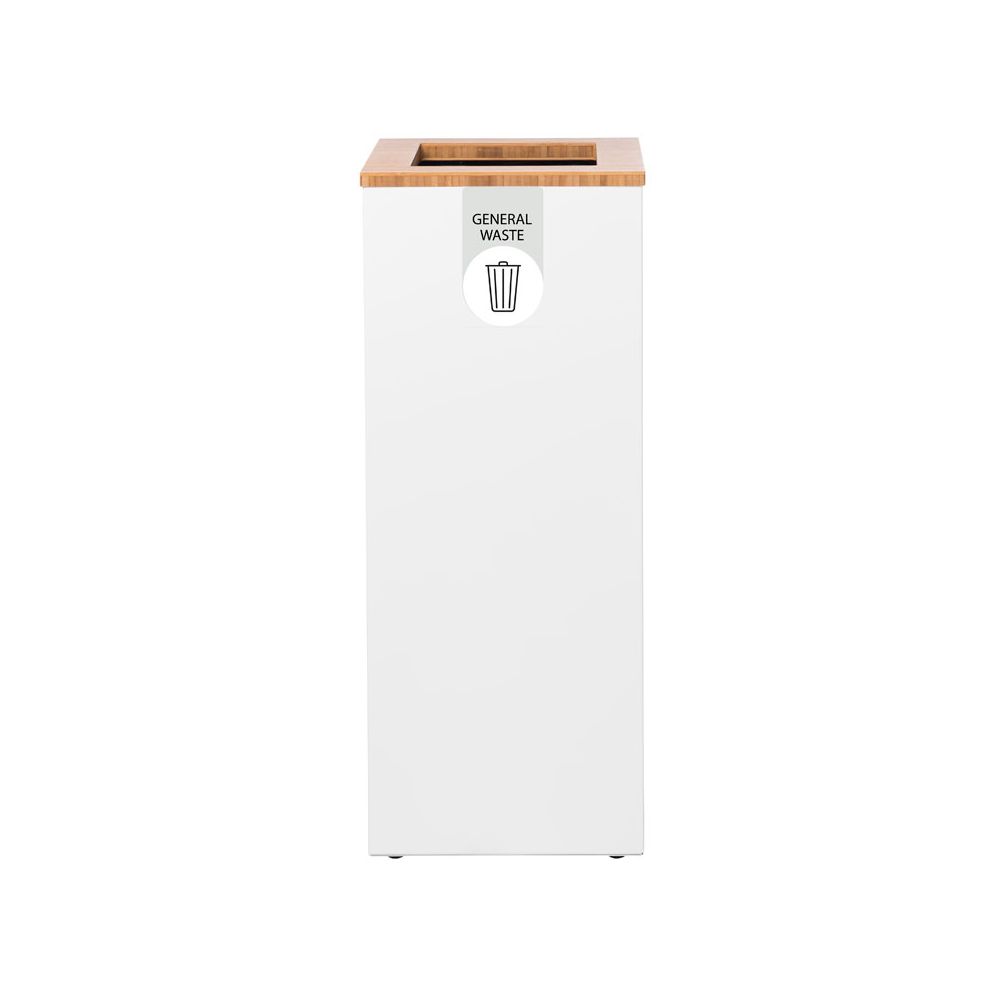 Lune afvalinzamelingsunit Paxa Medium 34 ltr - wit/bamboe/grijs