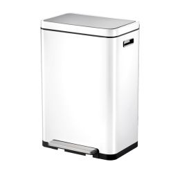 EKO X-Cube recycling pedaalemmer 20+20 ltr - wit /mat RVS