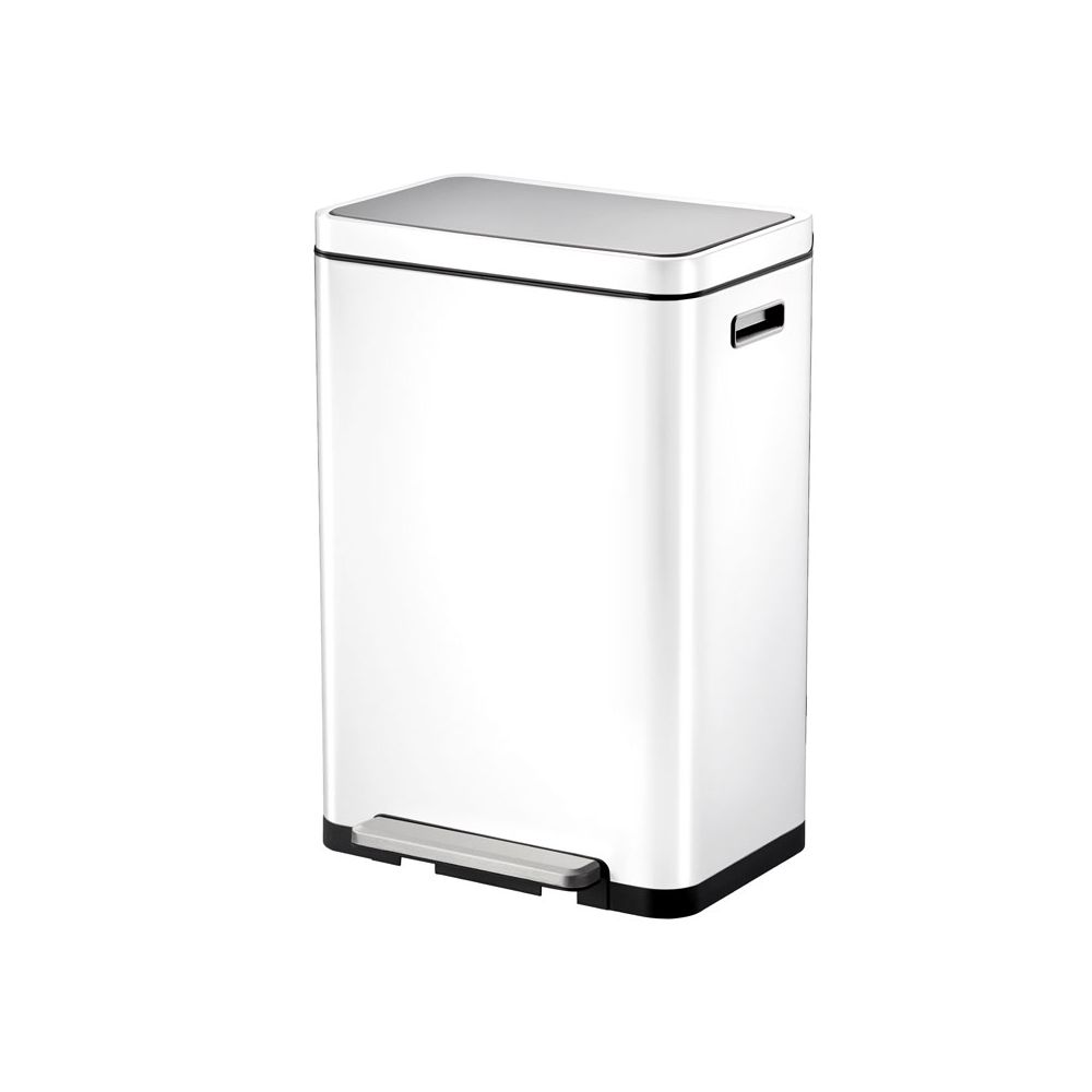 EKO X-Cube recycling pedaalemmer 20+20 ltr - wit /mat RVS