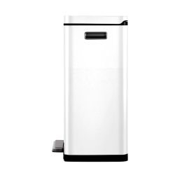 EKO X-Cube recycling pedaalemmer 20+20 ltr - wit /mat RVS