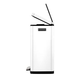 EKO X-Cube recycling pedaalemmer 20+20 ltr - wit /mat RVS
