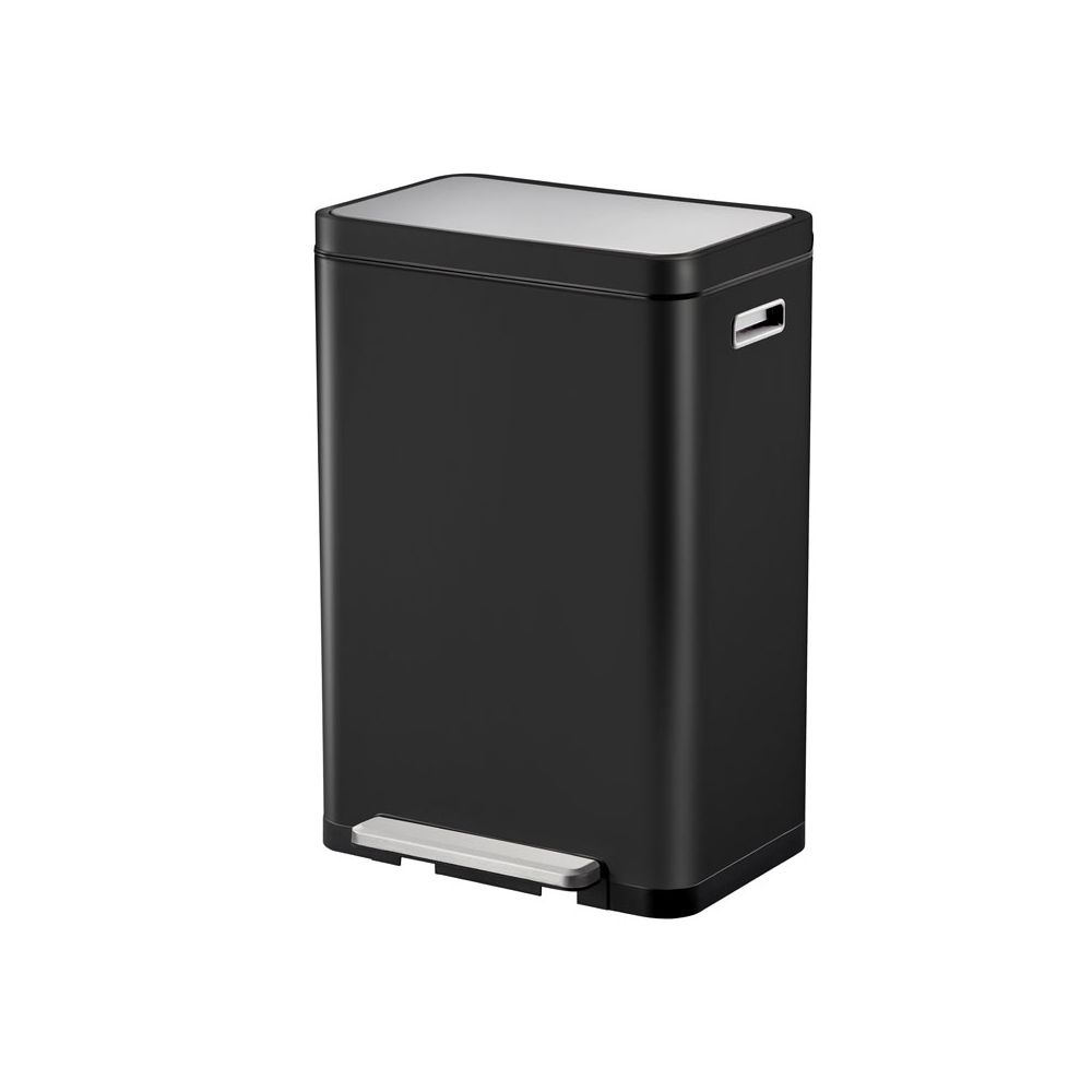 EKO X-Cube recycling pedaalemmer 20+20 ltr - zwart/mat RVS