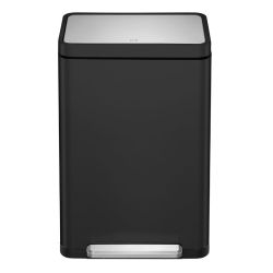 EKO X-Cube recycling pedaalemmer 20+20 ltr - zwart/mat RVS