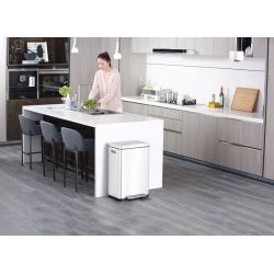 EKO X-Cube pedaalemmer 45 ltr - wit/mat RVS