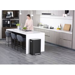 EKO X-Cube pedaalemmer 45 ltr - zwart/mat RVS
