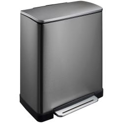 EKO E-Cube recycling pedaalemmer 28+18 ltr  - black steel