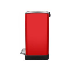 EKO E-Cube recycling pedaalemmer 28+18 ltr - rood/mat RVS
