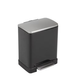 EKO E-Cube pedaalemmer 12 ltr - zwart glanzend /mat RVS