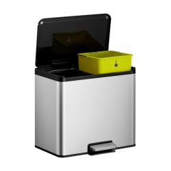 EKO Essential Recycler pedaalemmer 15+15 ltr - mat RVS