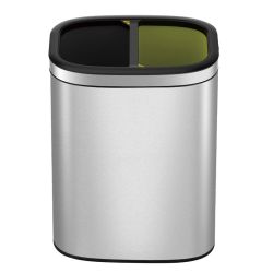 EKO afvalbak OLI-Cube Open Top Bin 10+10 ltr - mat RVS