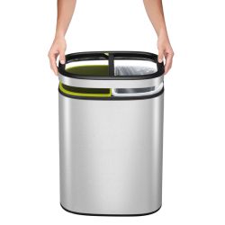 EKO afvalbak OLI-Cube Open Top Bin 10+10 ltr - mat RVS