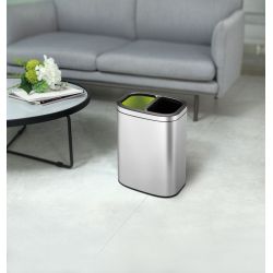 EKO afvalbak OLI-Cube Open Top Bin 10+10 ltr - mat RVS