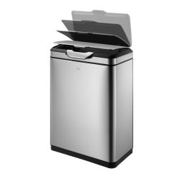 EKO afvalbak Touch Pro Bin 20+20 ltr - mat RVS