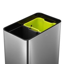 EKO afvalbak Touch Pro Bin 20+20 ltr - mat RVS