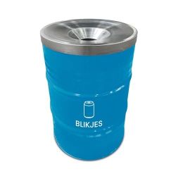 The BinBin afvalbak voor blikjes met vlamvertragend deksel 200 ltr - blauw