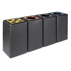 BrickBin circulaire afvalbak Waste 65 ltr - Zwart/grijs