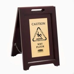 Rubbermaid Tweezijdig waarschuwingsbord - hout
