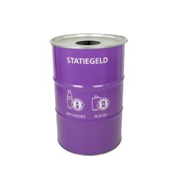 The BinBin afvalbak flessen en blikjes statiegeld 200 ltr - paars